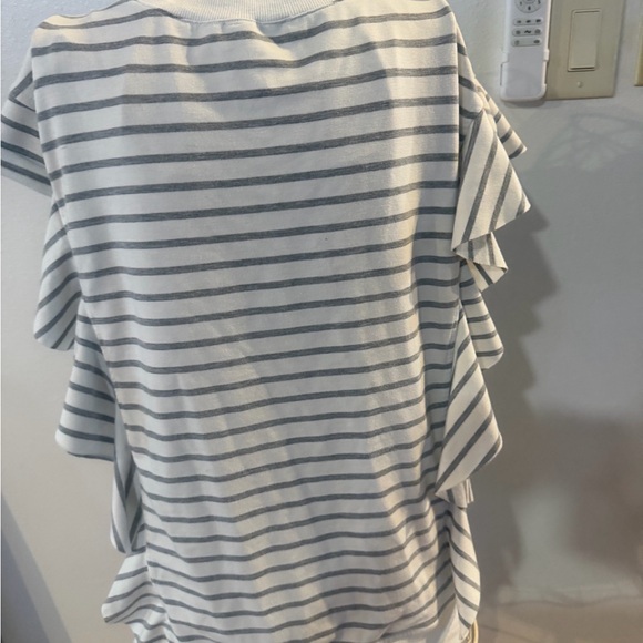 Doe & Rae Striped Ruffle Sleeve Sweatshirt - Picture 6 of 6